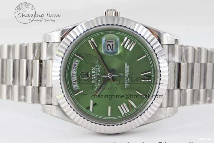 Edition Best 1:1 Dial Steel A2836 Date 40mm Green SS TWF on Roman Day Bracelet 904L SS 0130